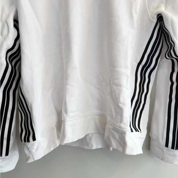 Athleta White Pullover Sweatshirt Women’s Size Large, Black Stripe Casual Lounge - Picture 5 of 8